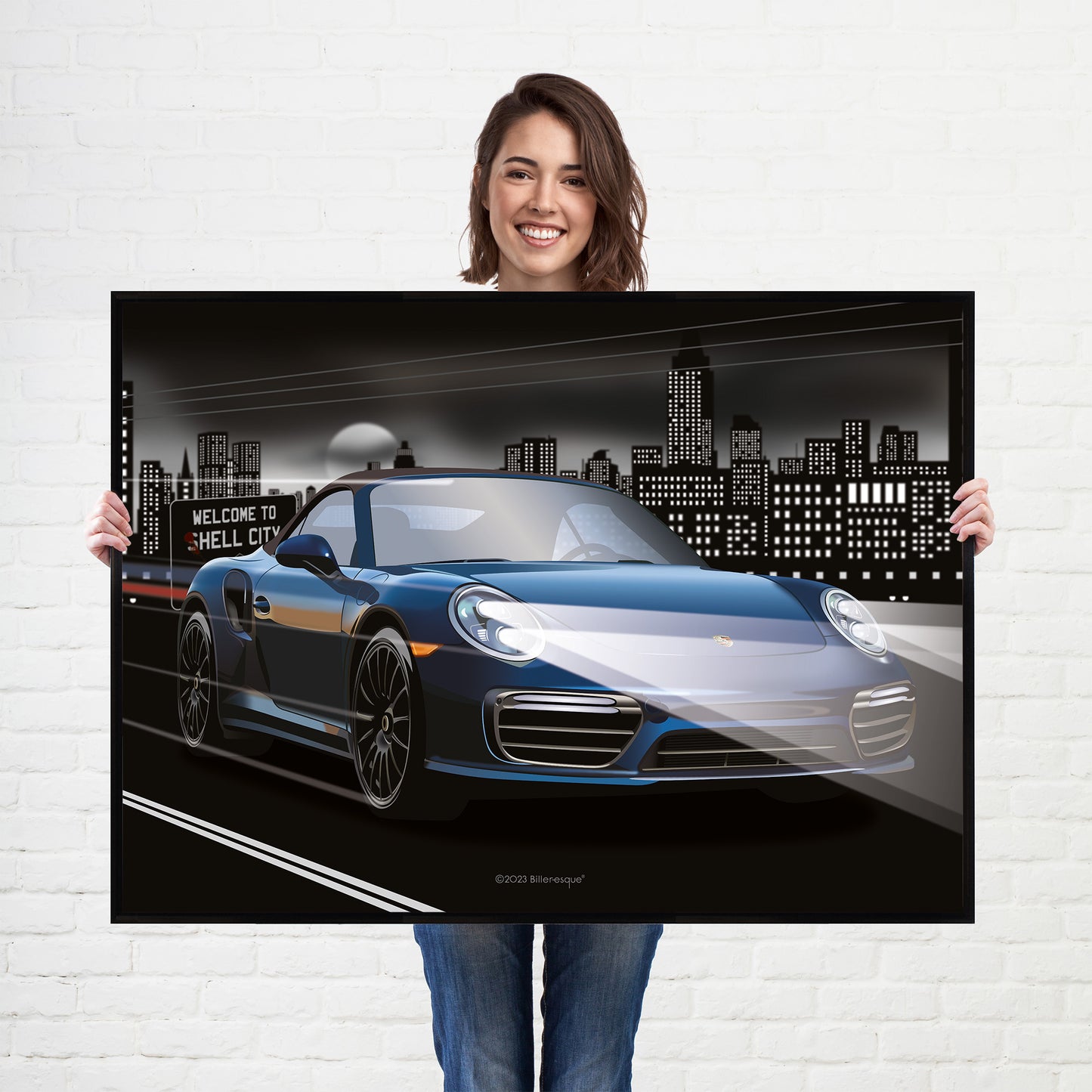 Porsche 911 Turbo Supercar Poster - fast sports cars print
