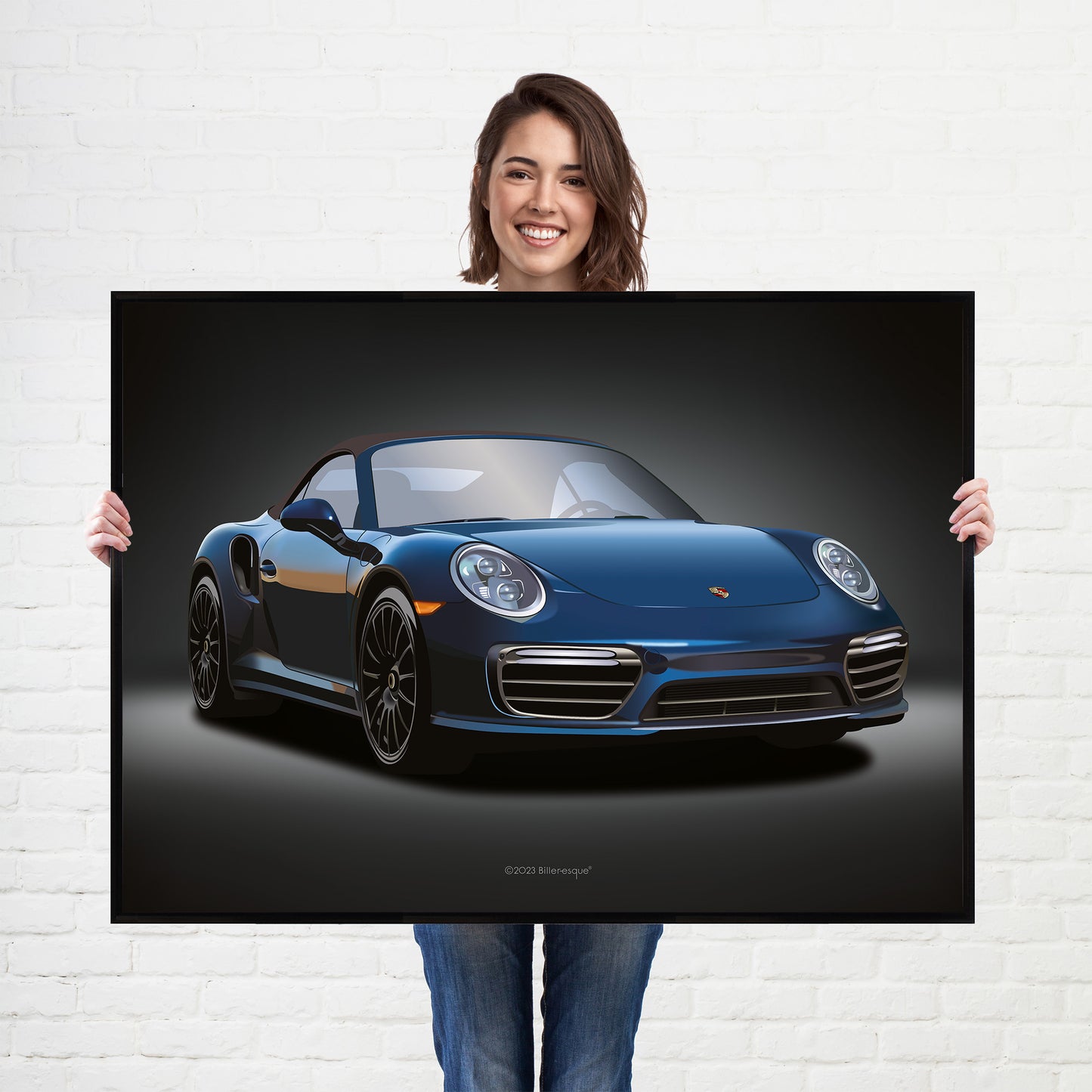 Porsche 911 Turbo Supercar Poster - fast sports cars print