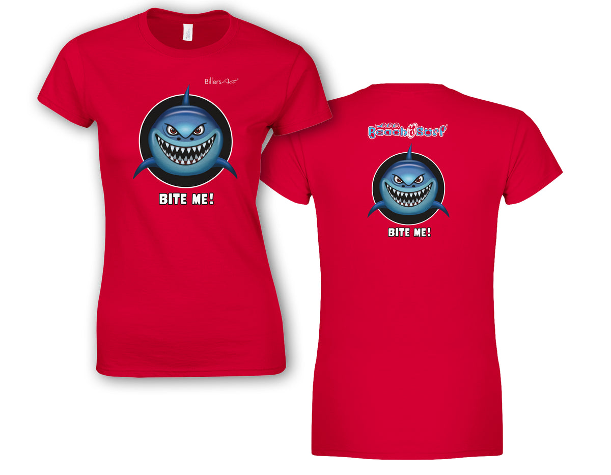 BEACH & SURF Leisure Wear - Bite Me Shark Womens Slim Fit T-Shirt