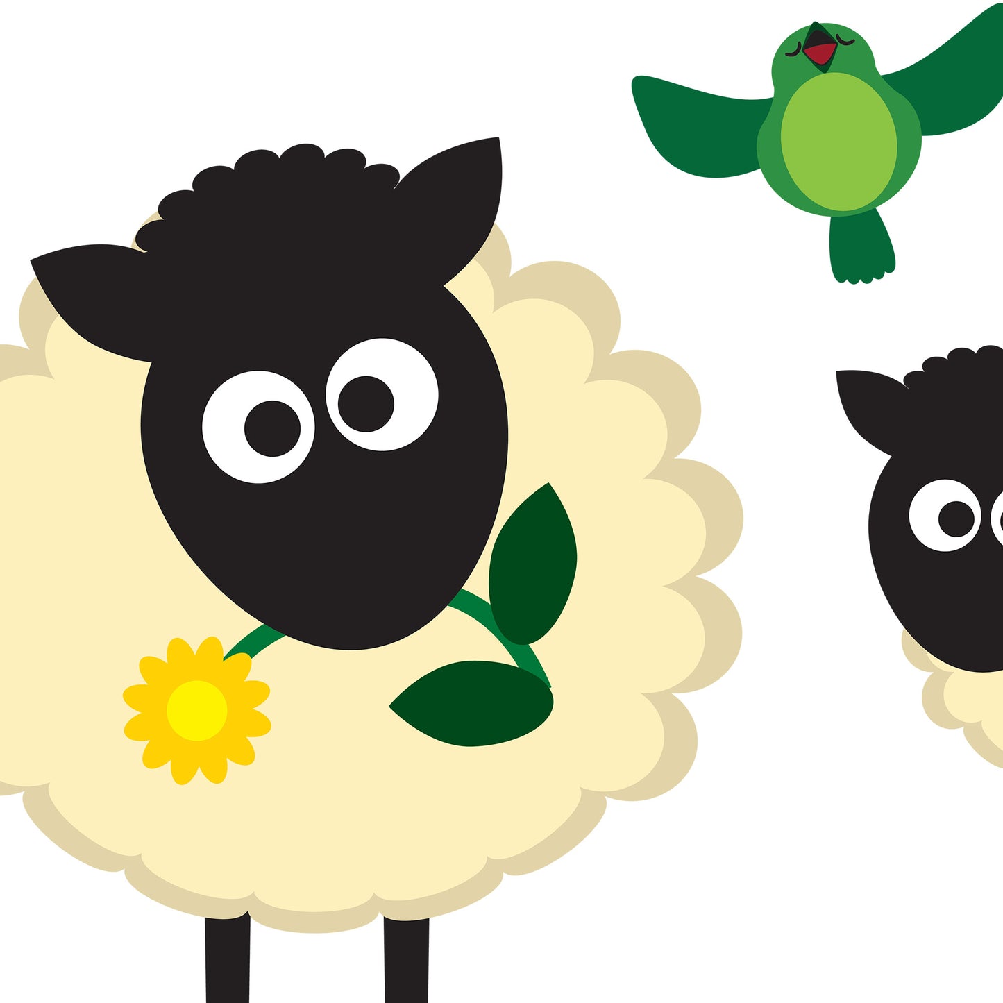 Happy Sheep Adult T-Shirt from the Farm Yard Collection