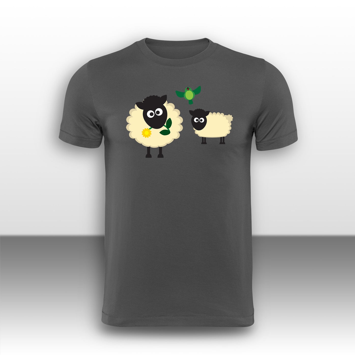 Happy Sheep Adult T-Shirt from the Farm Yard Collection
