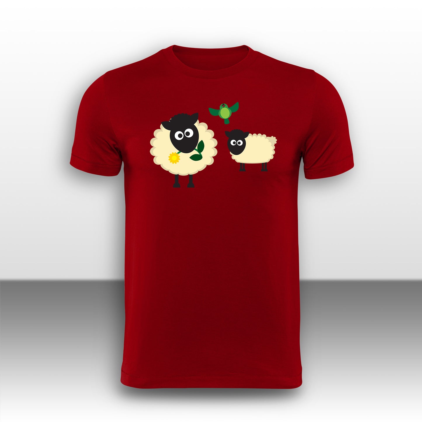 Happy Sheep Adult T-Shirt from the Farm Yard Collection