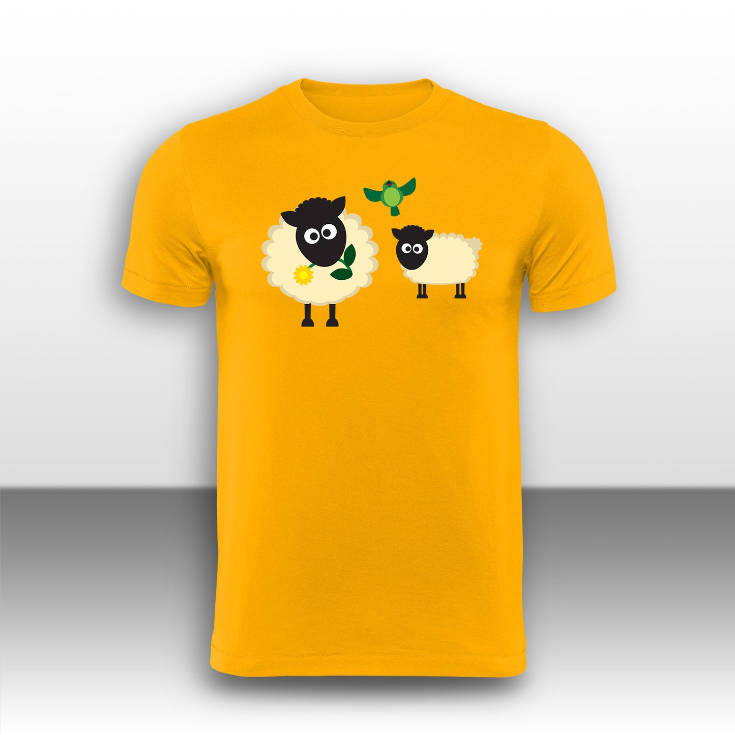 Happy Sheep Adult T-Shirt from the Farm Yard Collection