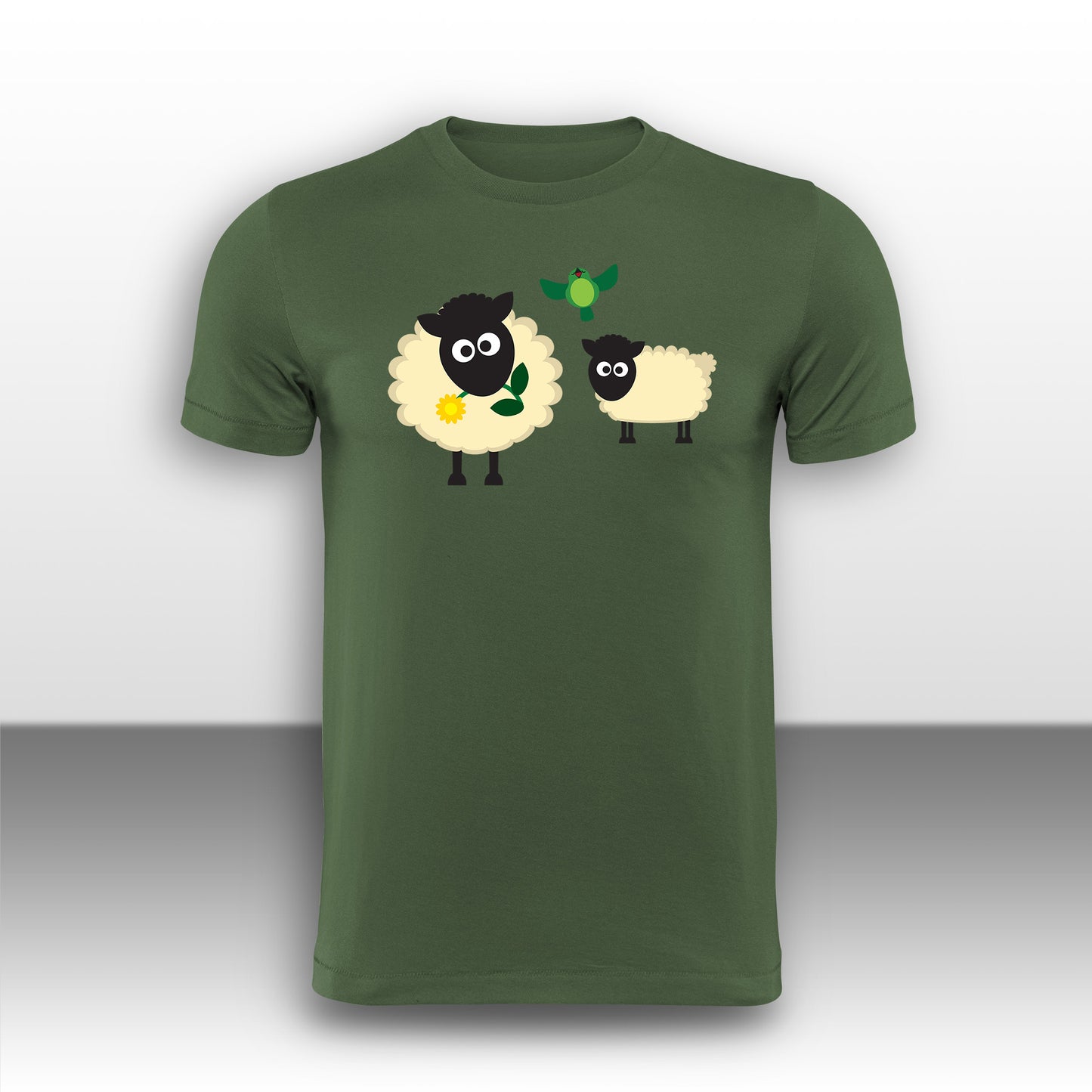 Happy Sheep Adult T-Shirt from the Farm Yard Collection
