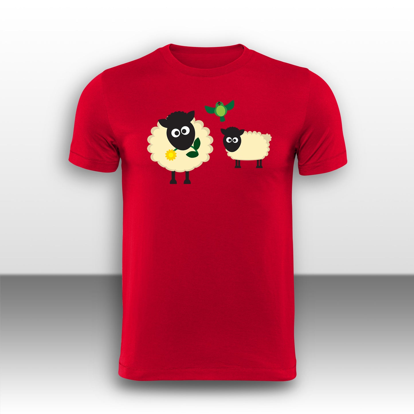 Happy Sheep Adult T-Shirt from the Farm Yard Collection