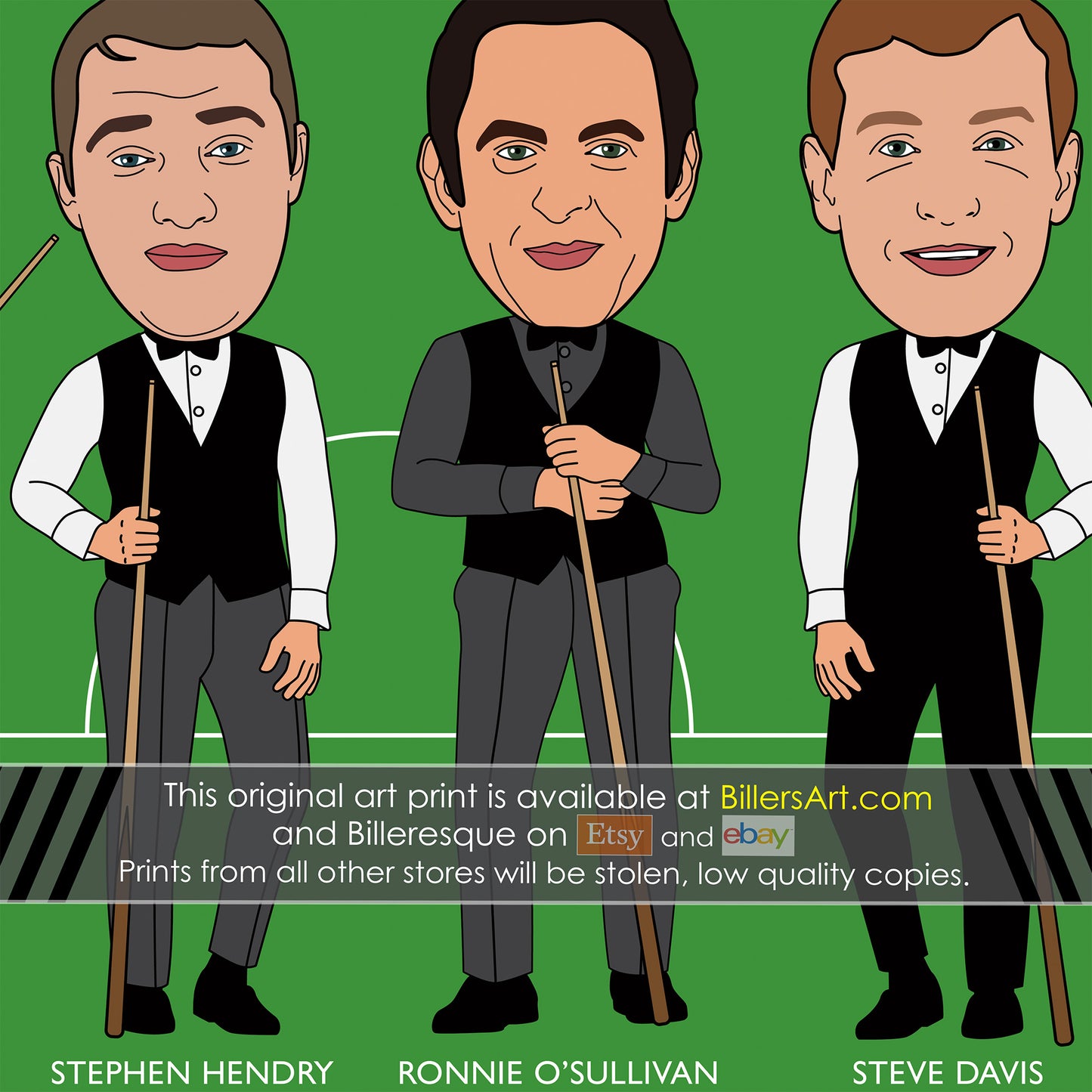Snooker Fun Caricature of the top 20 Snooker Players of All Time