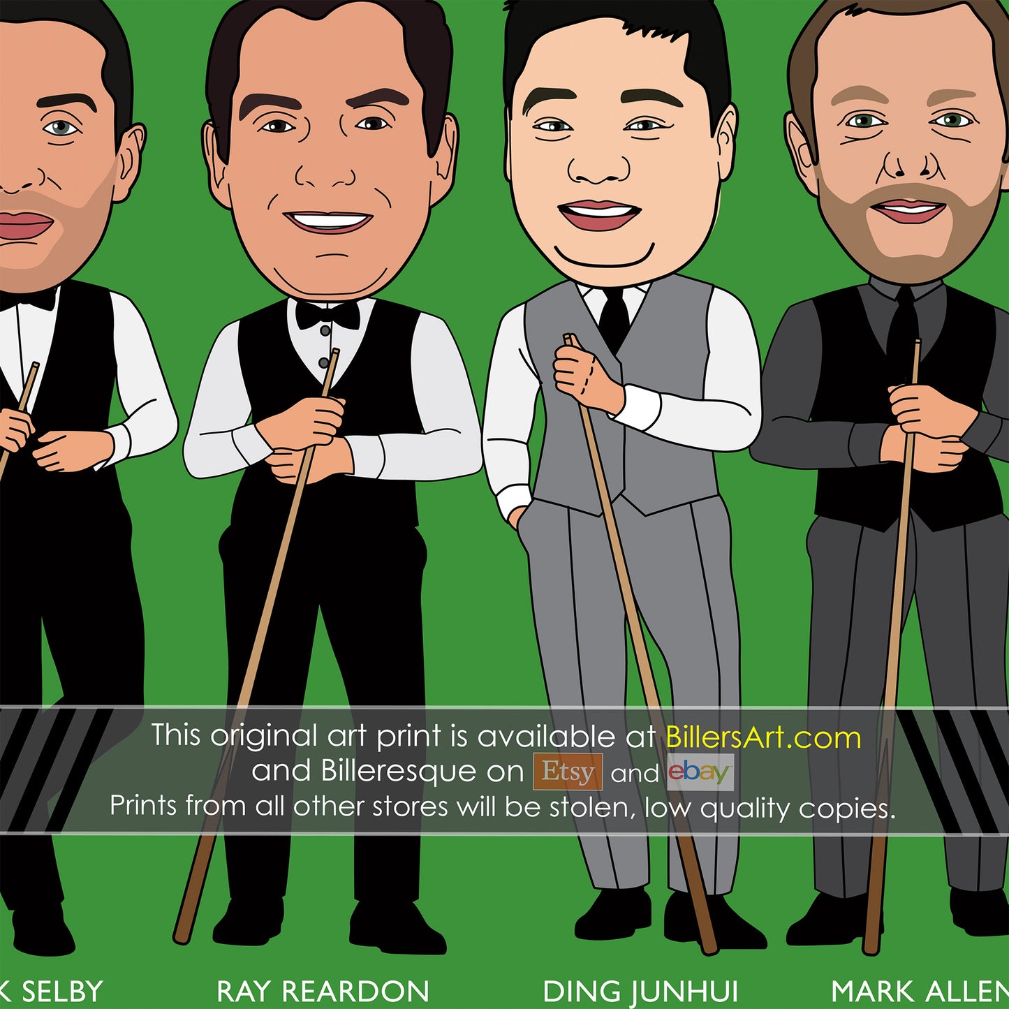 Snooker Fun Caricature of the top 20 Snooker Players of All Time