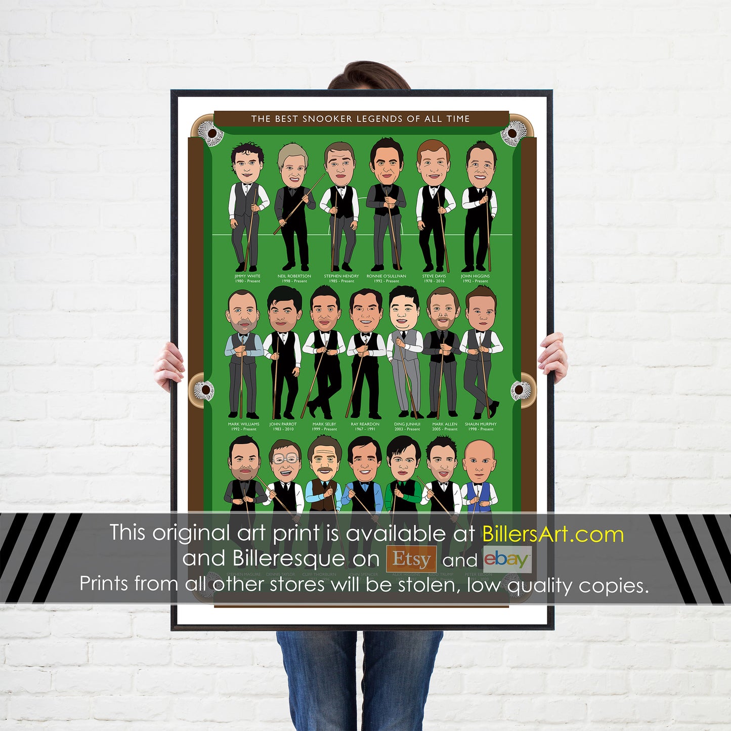 Snooker Fun Caricature of the top 20 Snooker Players of All Time