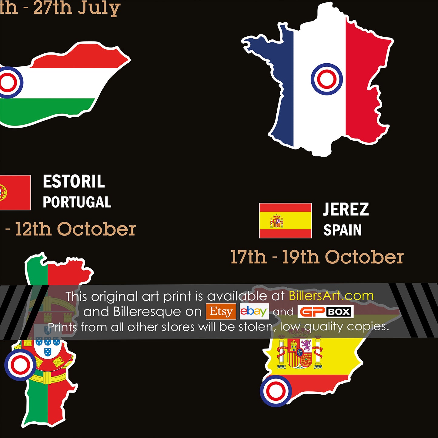 SBK Superbike 2025 Detailed Season Fixtures Portrait Wall Calendar with Countries and Flags print