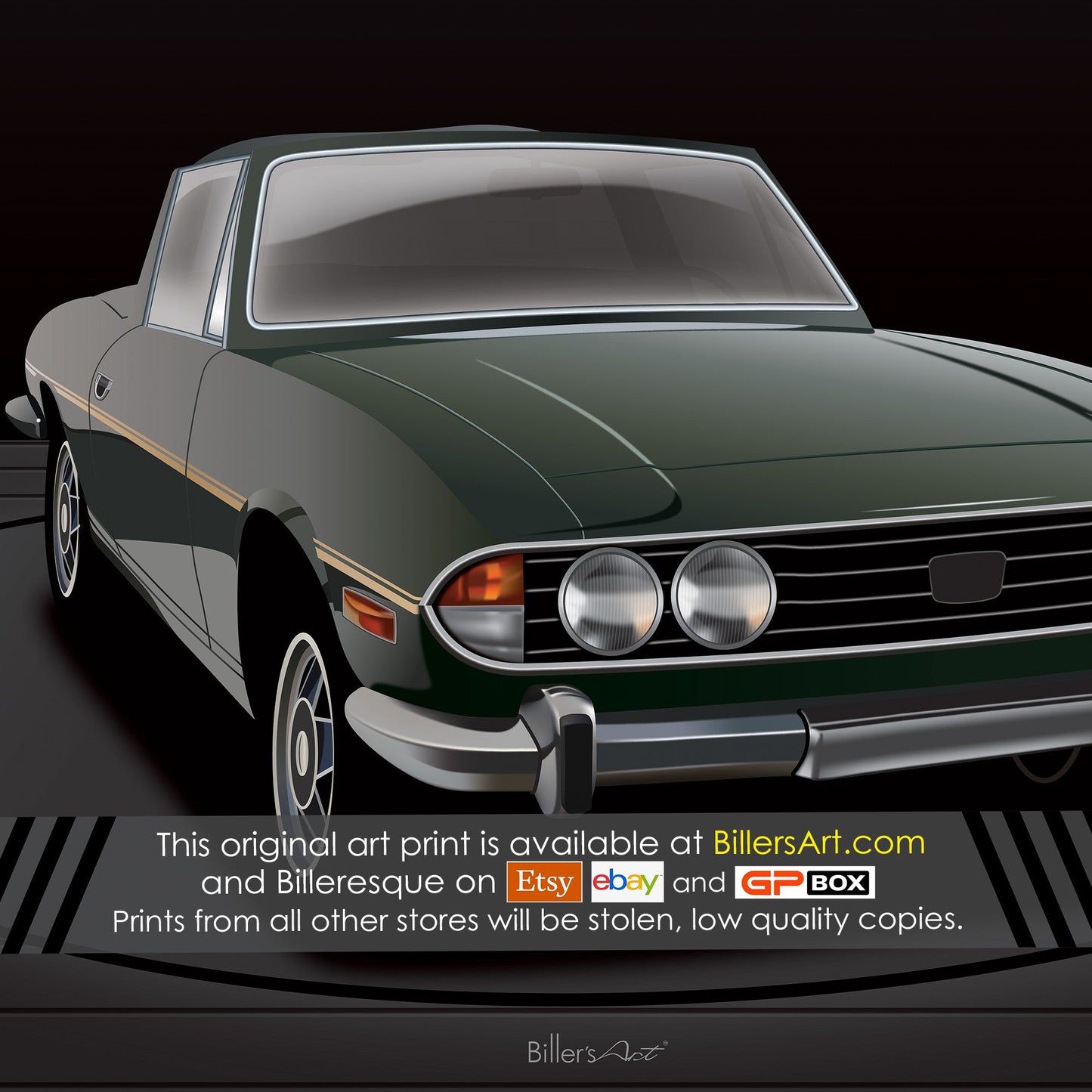 Triumph Stag 2+2 1970s Convertible Coupés Sports Tourer Classic Car Print