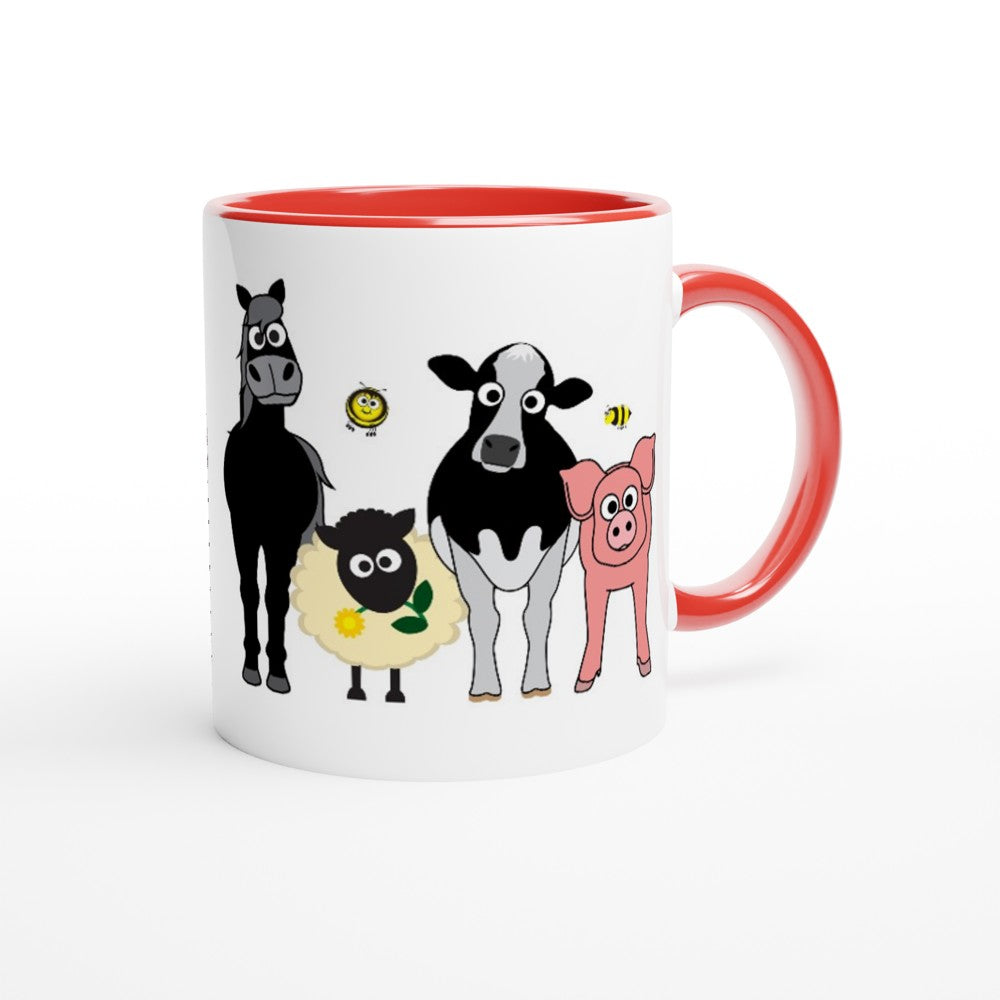 Happy Farm Yard Animals Mug - Biller's Art