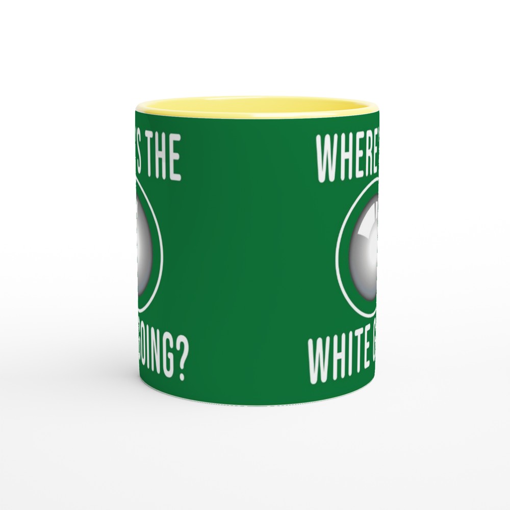 Snooker Mug - Where's The White Going? - fun Mug