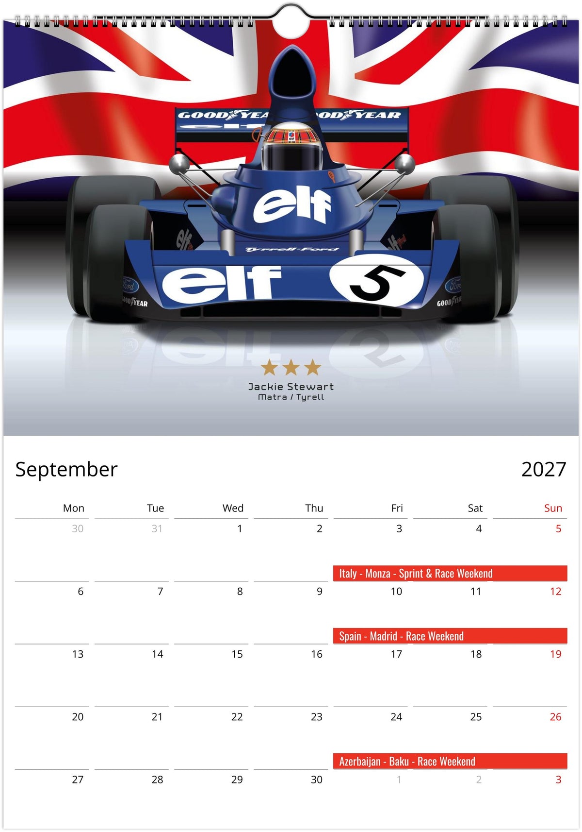 Top F1 Drivers of All Time 2027 Calendars