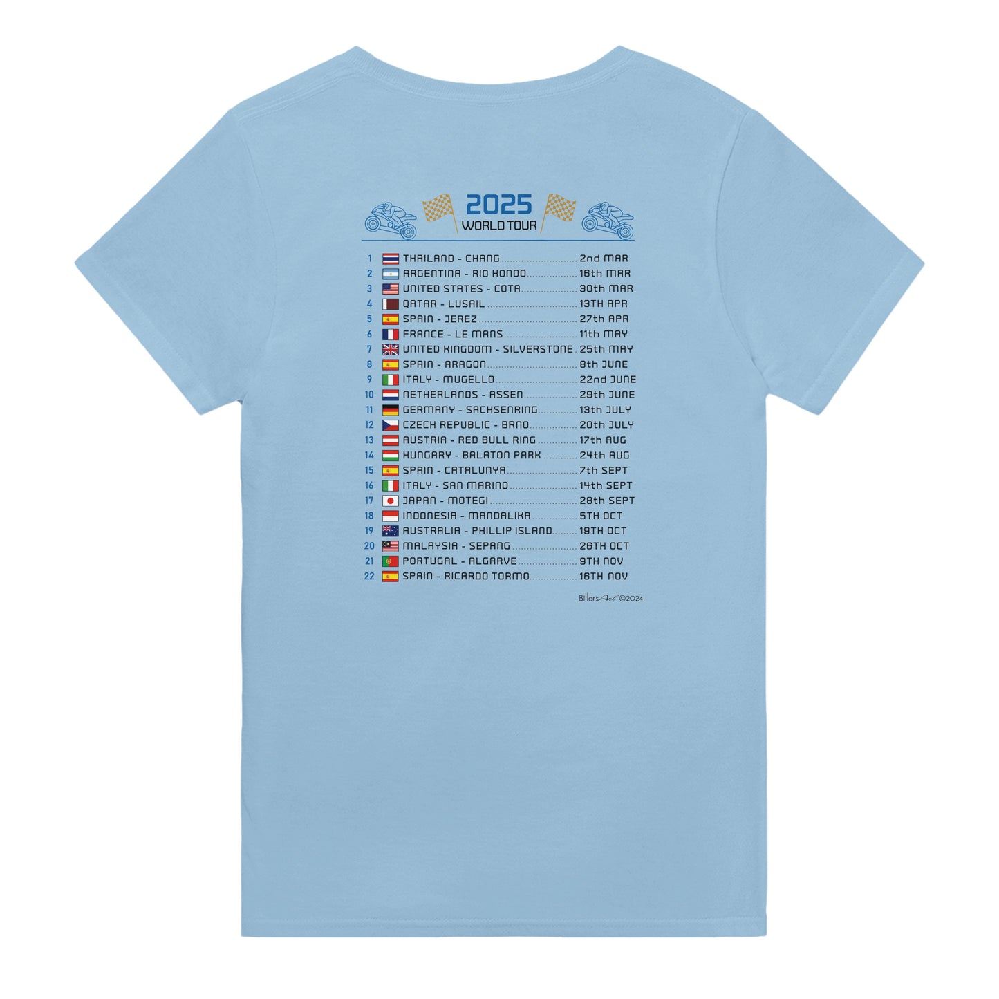 Alex Marquez 2025 MotoGP Race Calendar T-Shirt