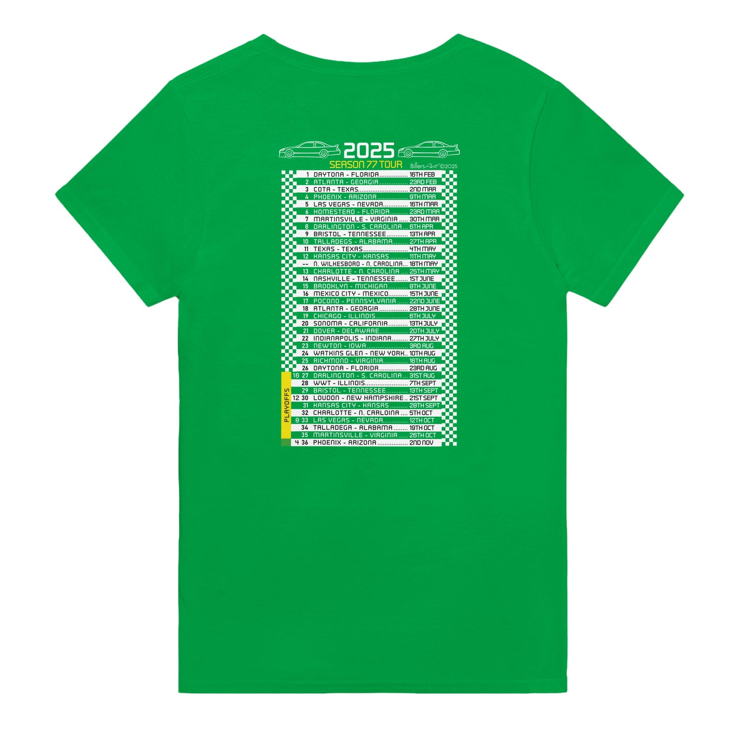 2025 Numbered Stock Car Fixtures Nascar T-Shirt