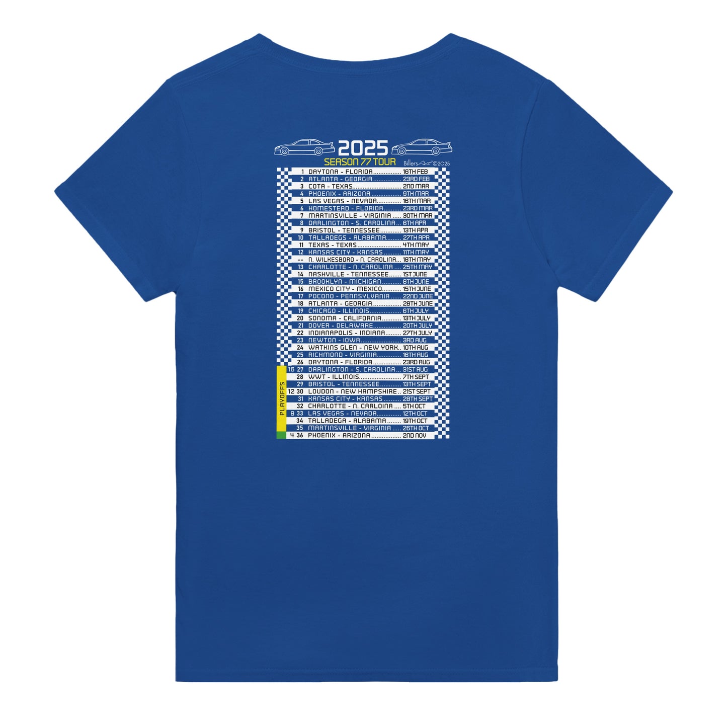 2025 Numbered Stock Car Fixtures Nascar T-Shirt