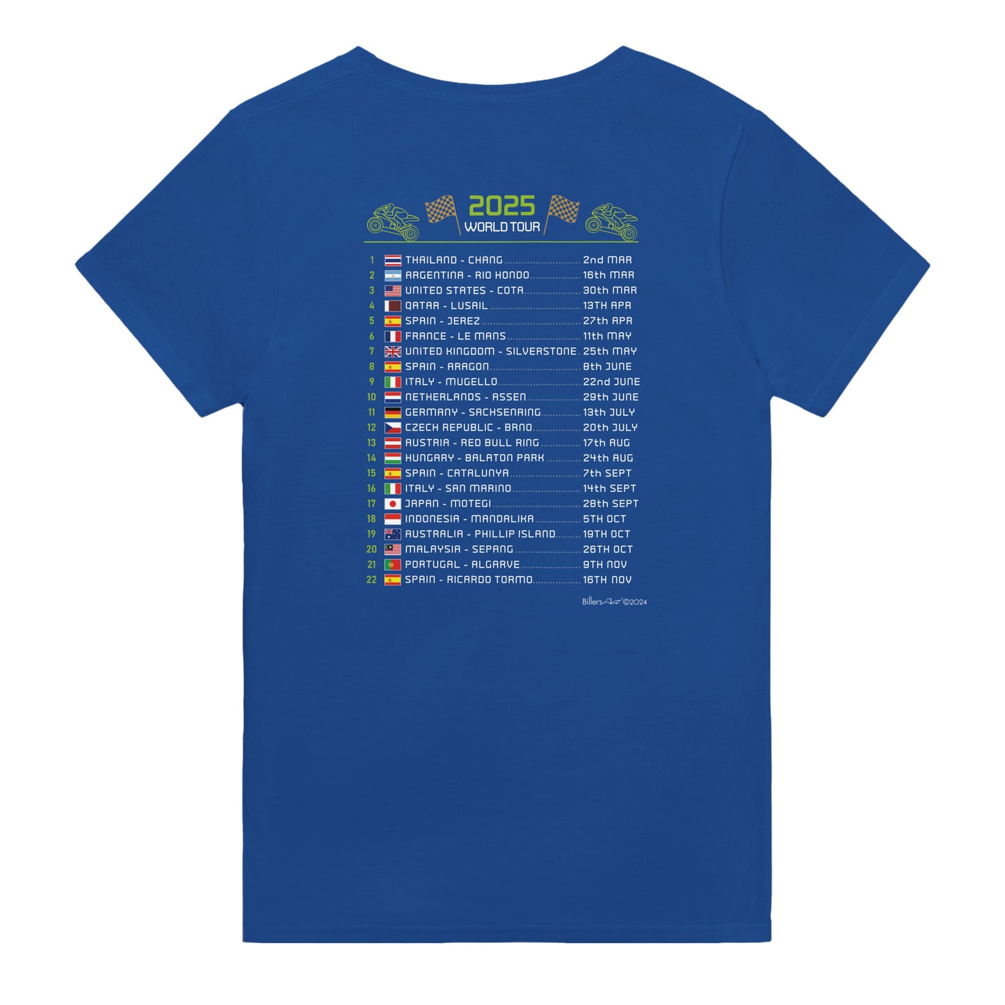 Franco Morbidelli 2025 MotoGP Race Calendar T-Shirt