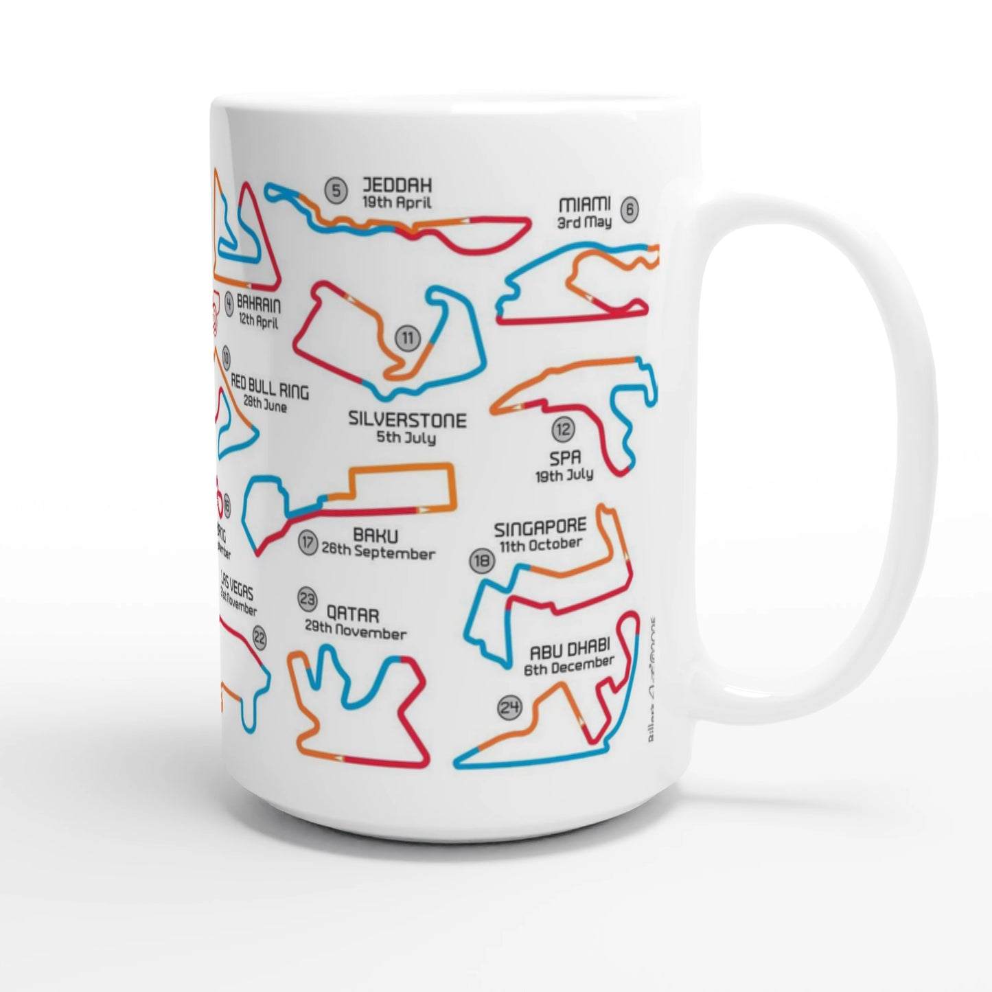 2026 Formula 1 Fixtures XL Mugs - 15oz With Circuits