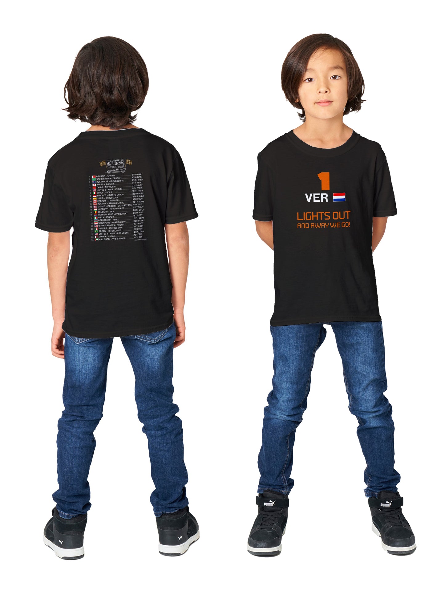 Max Verstappen Formula 1 2024 Race Calendar Children's T-Shirt