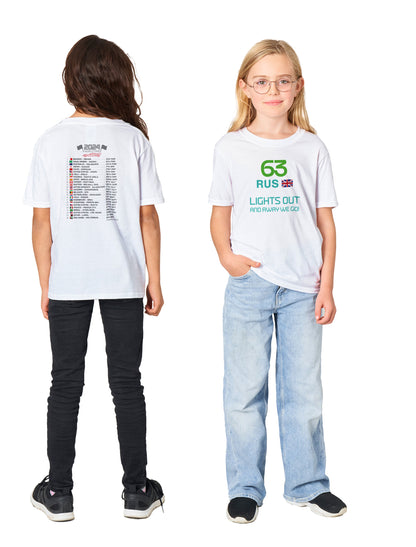 George Russell Formula 1 2024 Race Calendar Children's T-Shirt