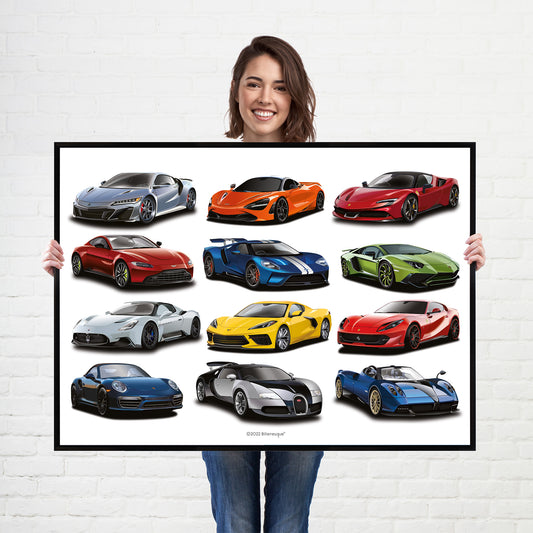 Supercars Poster Supercars fast sports cars - super car Poster Wall Art Poster print