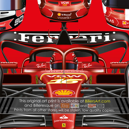 Charles Leclerc 2024 Formula 1 Detailed Season Wall Calendar Print