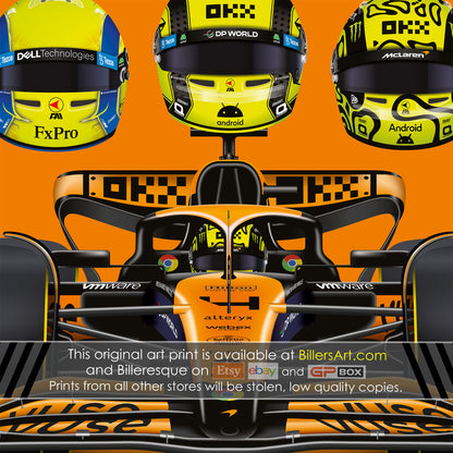 Lando Norris Formula 1 2025 Detailed Season Dates Wall Calendar