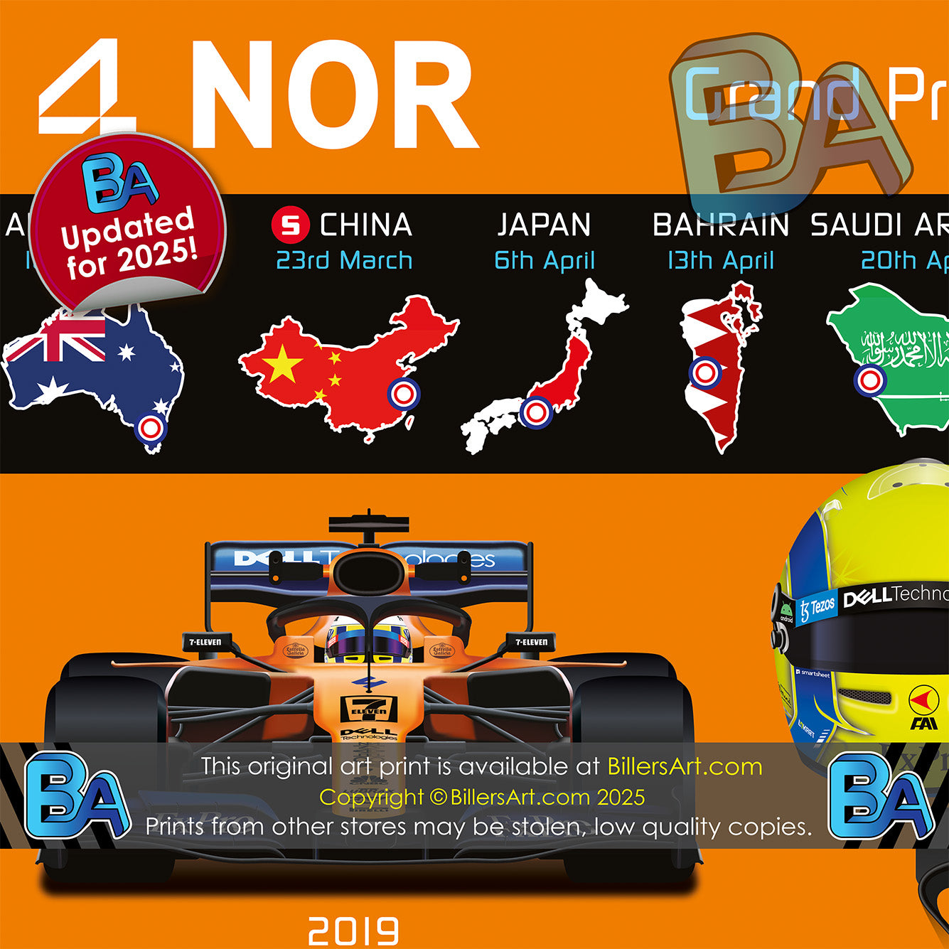 Lando Norris 2025 Formula 1 Celebration Print