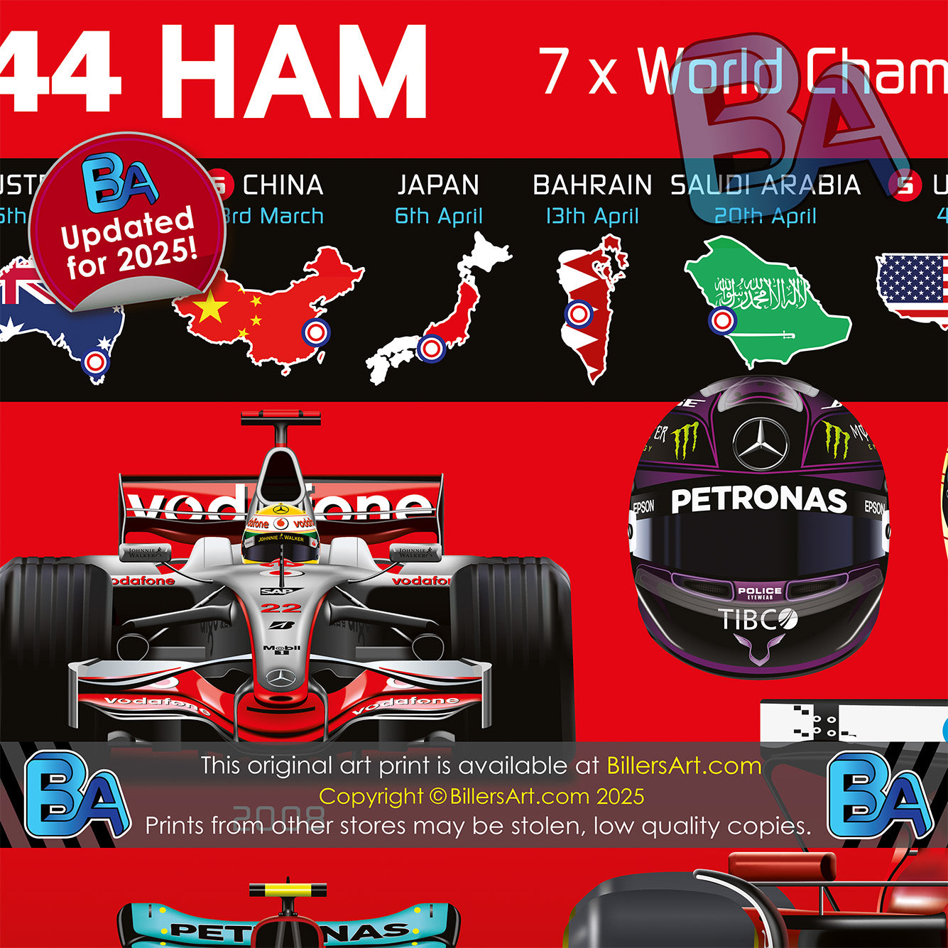 Lewis Hamilton 2025 Formula 1 Celebration Print