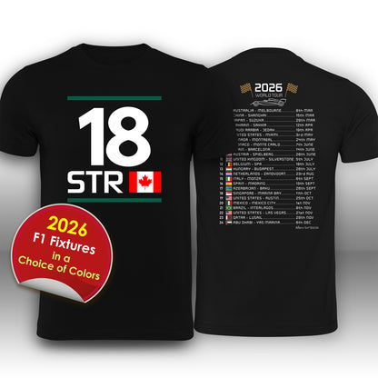 Lance Stroll 2026 Race Calendar Formula 1 F1 T-Shirt