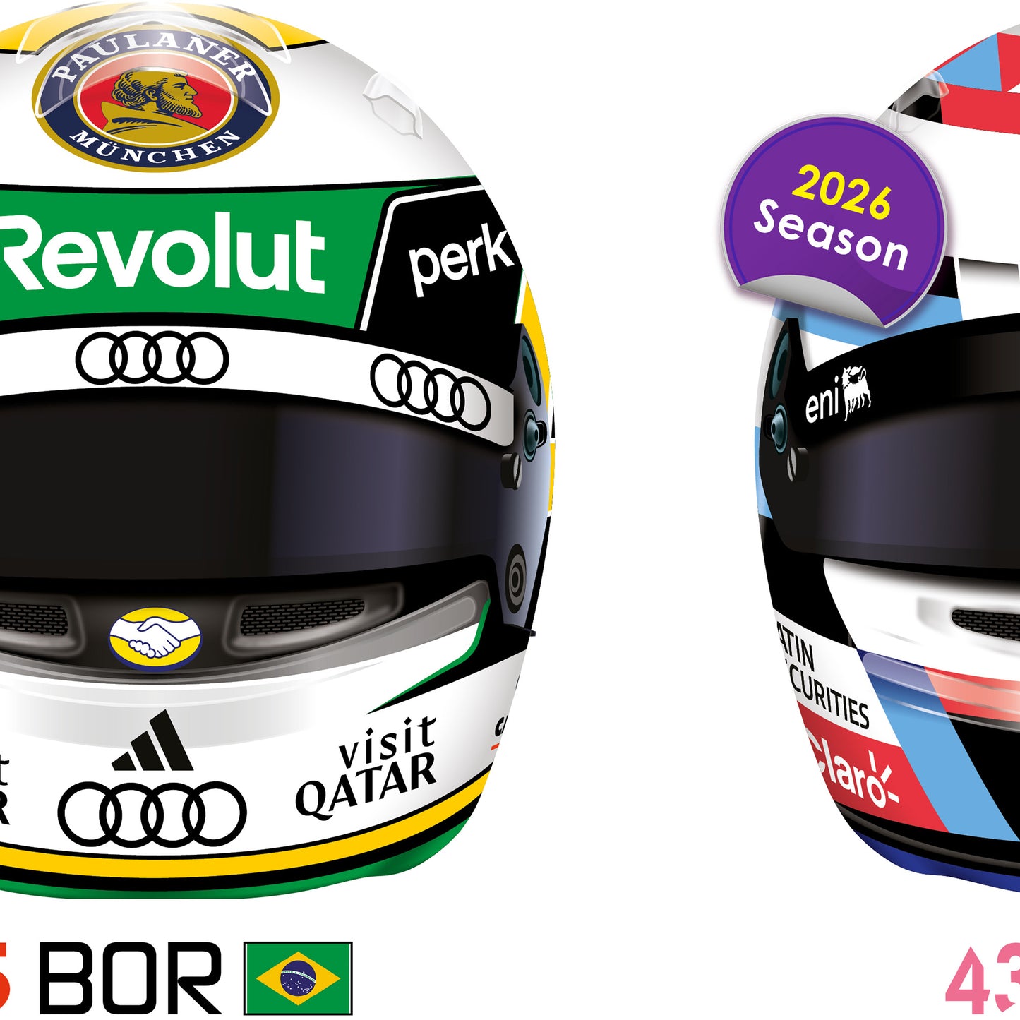 Formula Drivers' Helmets 2026 F1 Landscape Wall Print