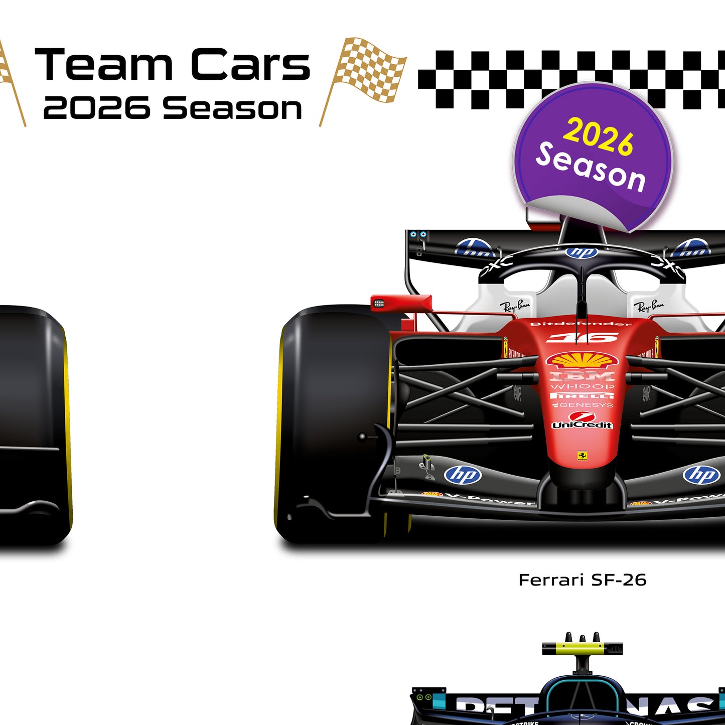 Formula 1 Team Cars 2026 Portrait Wall Print