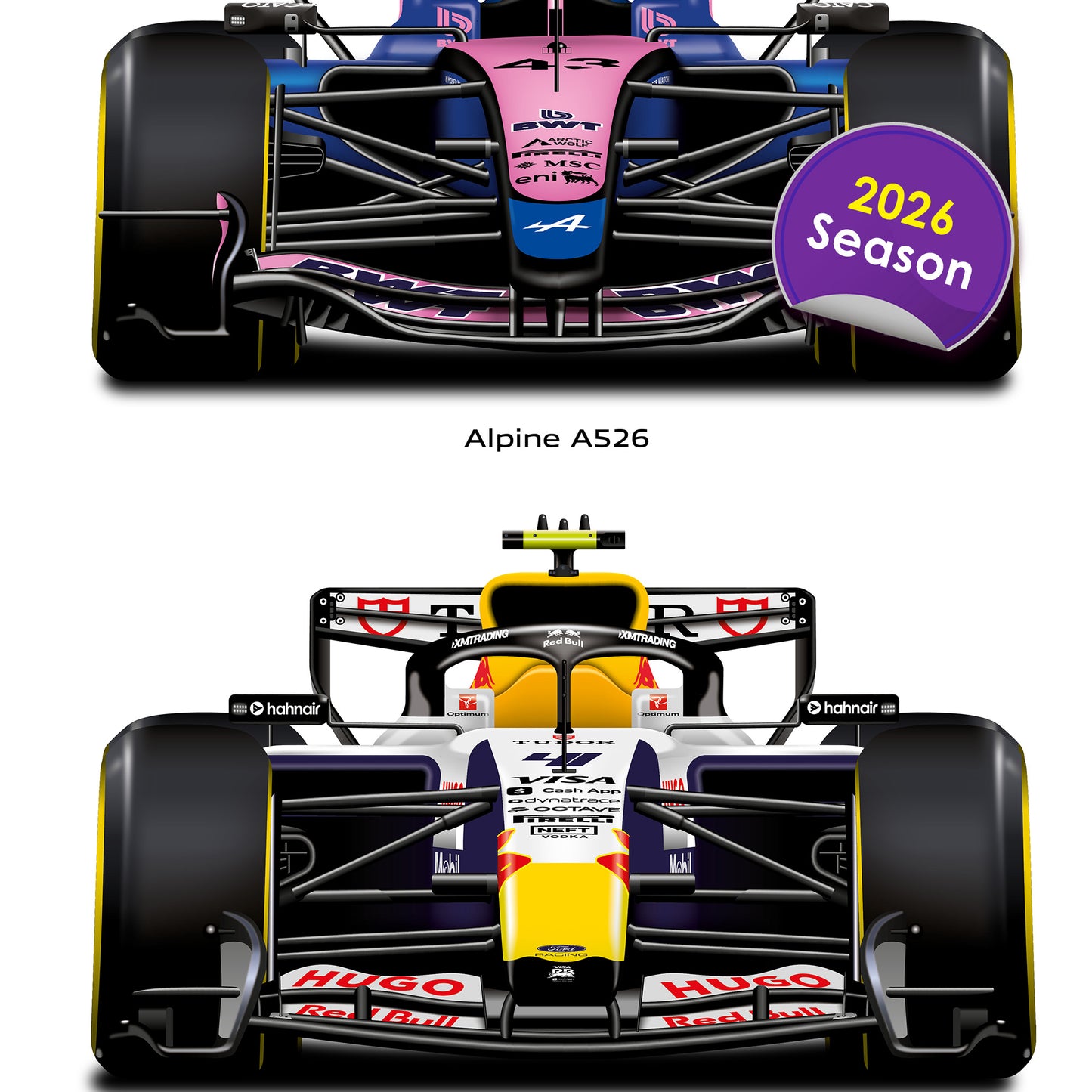 Formula 1 Team Cars 2026 Portrait Wall Print