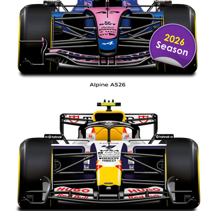 Formula 1 Team Cars 2026 Portrait Wall Print
