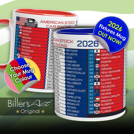 Nascar 2026 FIXTURES Mug - schedules calendar