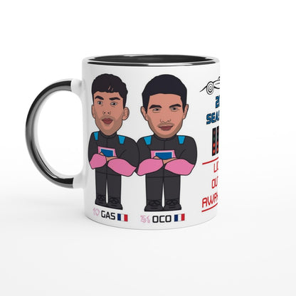 Formula 1 Fun Mug Caricature of the 2024 Alpine team mates Pierre Gasly and Esteban Ocon