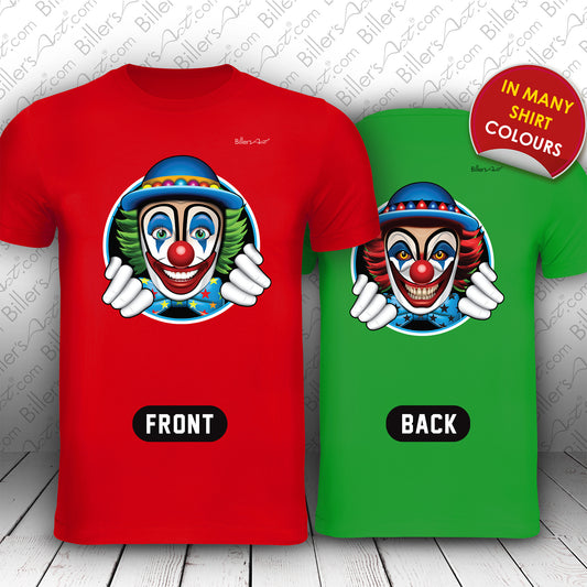 2 Faced Double Sided Clown T-Shirt