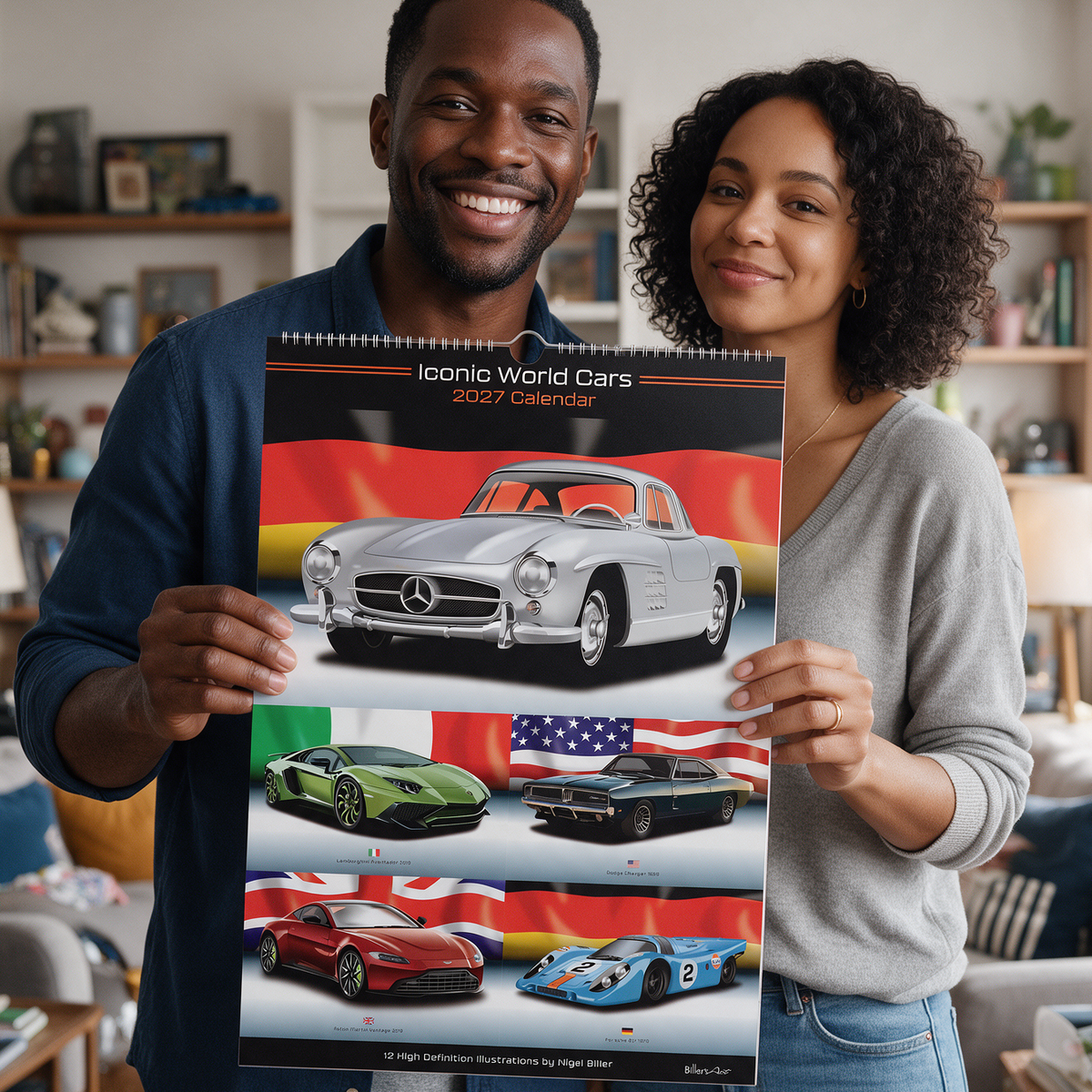 A 2027 Christmas Calendar Featuring a Selection of Classic Cars