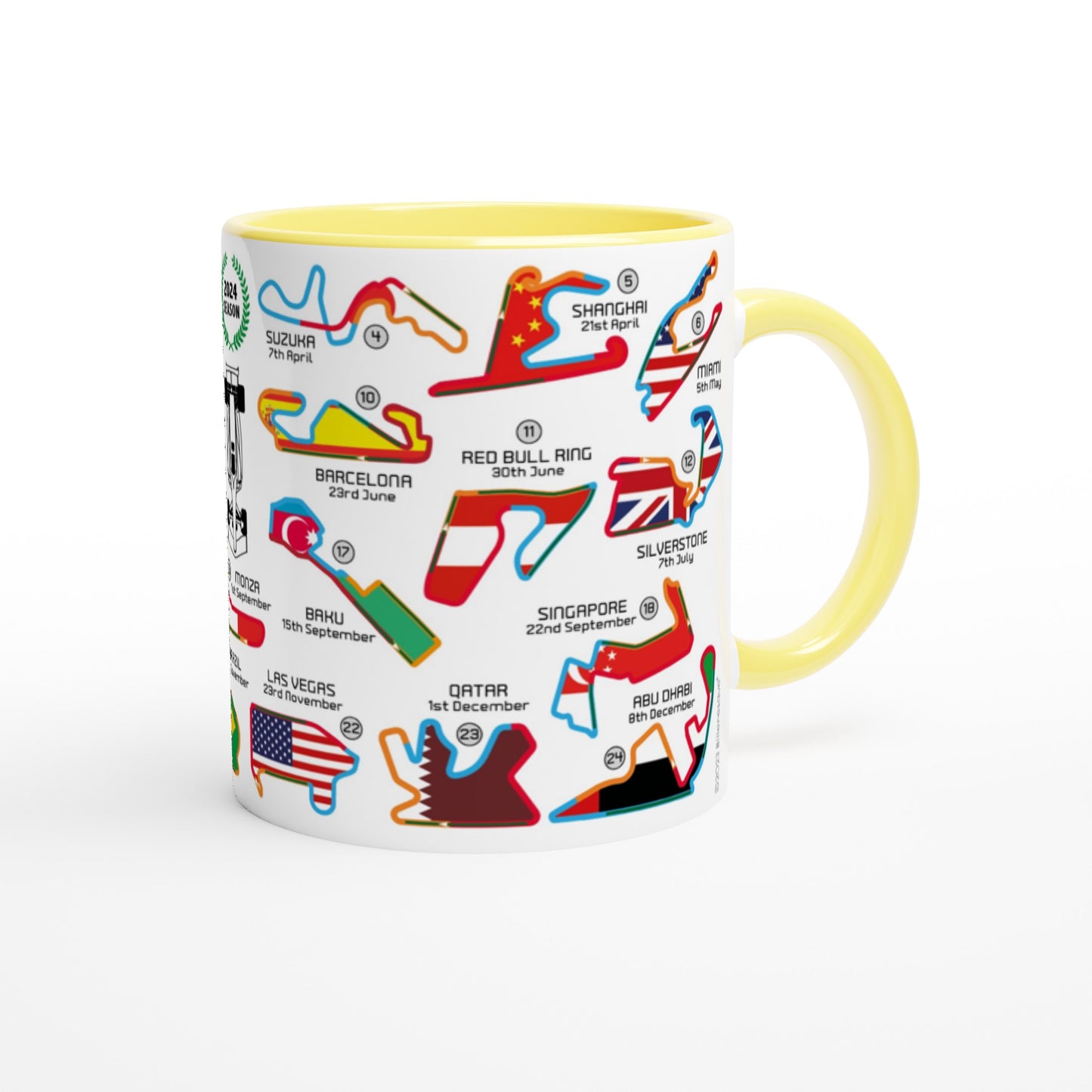 Formula 1 2024 Flags Calendar Mug