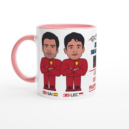 Formula 1 Fun Mug Caricature of the 2024 Ferrari team mates Carlos Sainz and Charles Leclerc