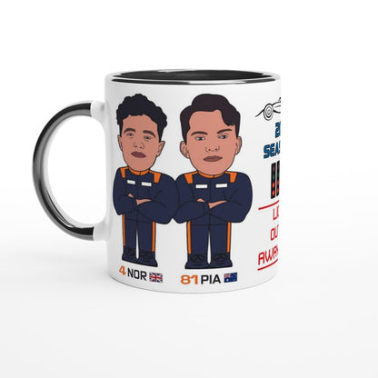 Formula 1 Fun Mug Caricature of the 2024 McLaren team mates Lando Norris and Oscar Piastri