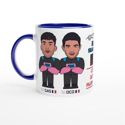 Formula 1 Fun Mug Caricature of the 2024 Alpine team mates Pierre Gasly and Esteban Ocon