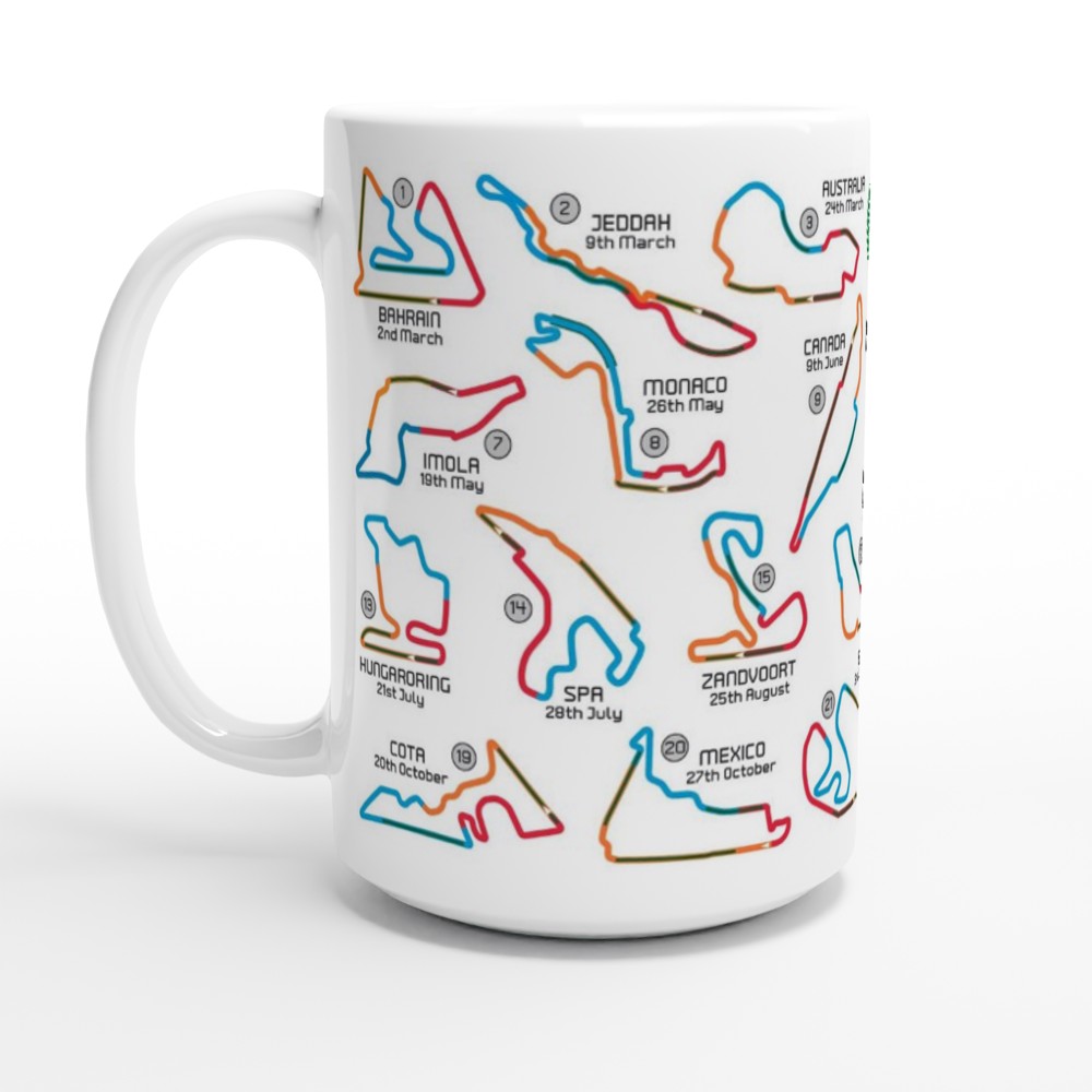 Formula 1 2024 Calendar XL Mugs - 15oz Mug - 2023 2022 Seasons Also Available