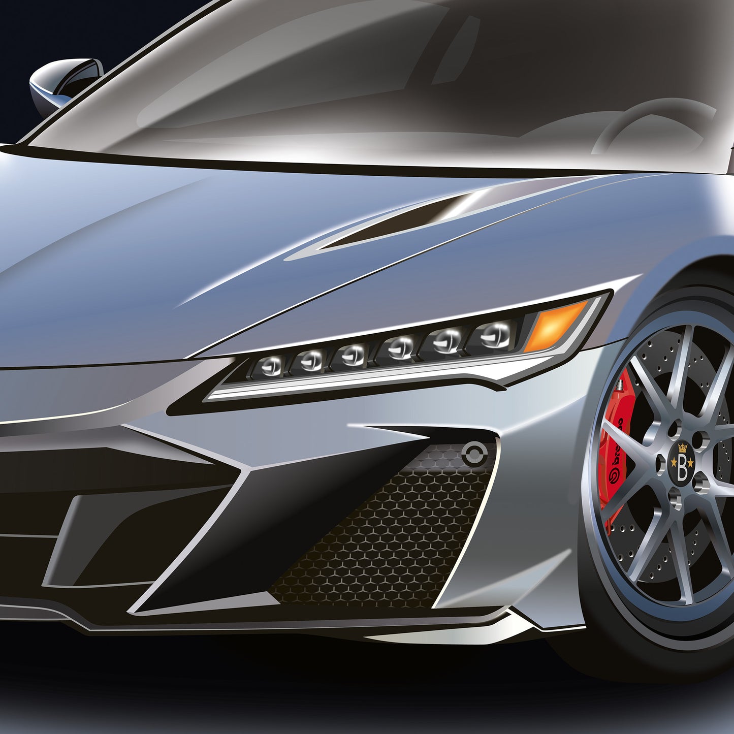 Supercar Acura NSX Honda Print - fast sports cars Poster