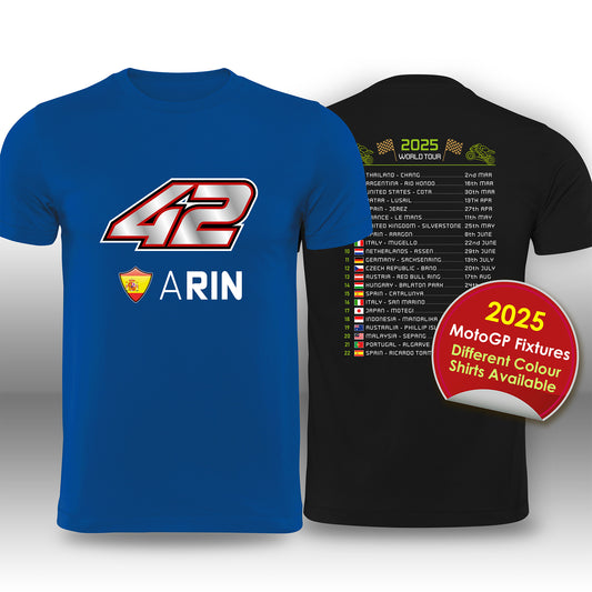 Alex Rins 2025 MotoGP Race Calendar T-Shirt