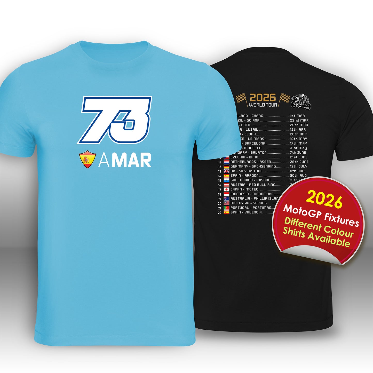 Alex Marquez 2026 MotoGP Race Calendar T-Shirt