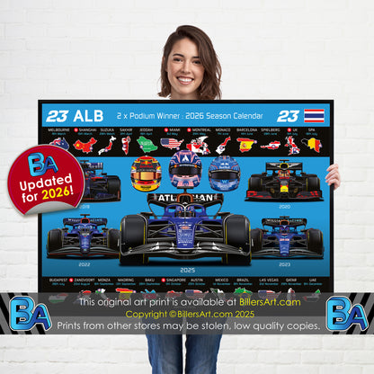 Alexander Albon 2026 Formula 1 Celebration Print