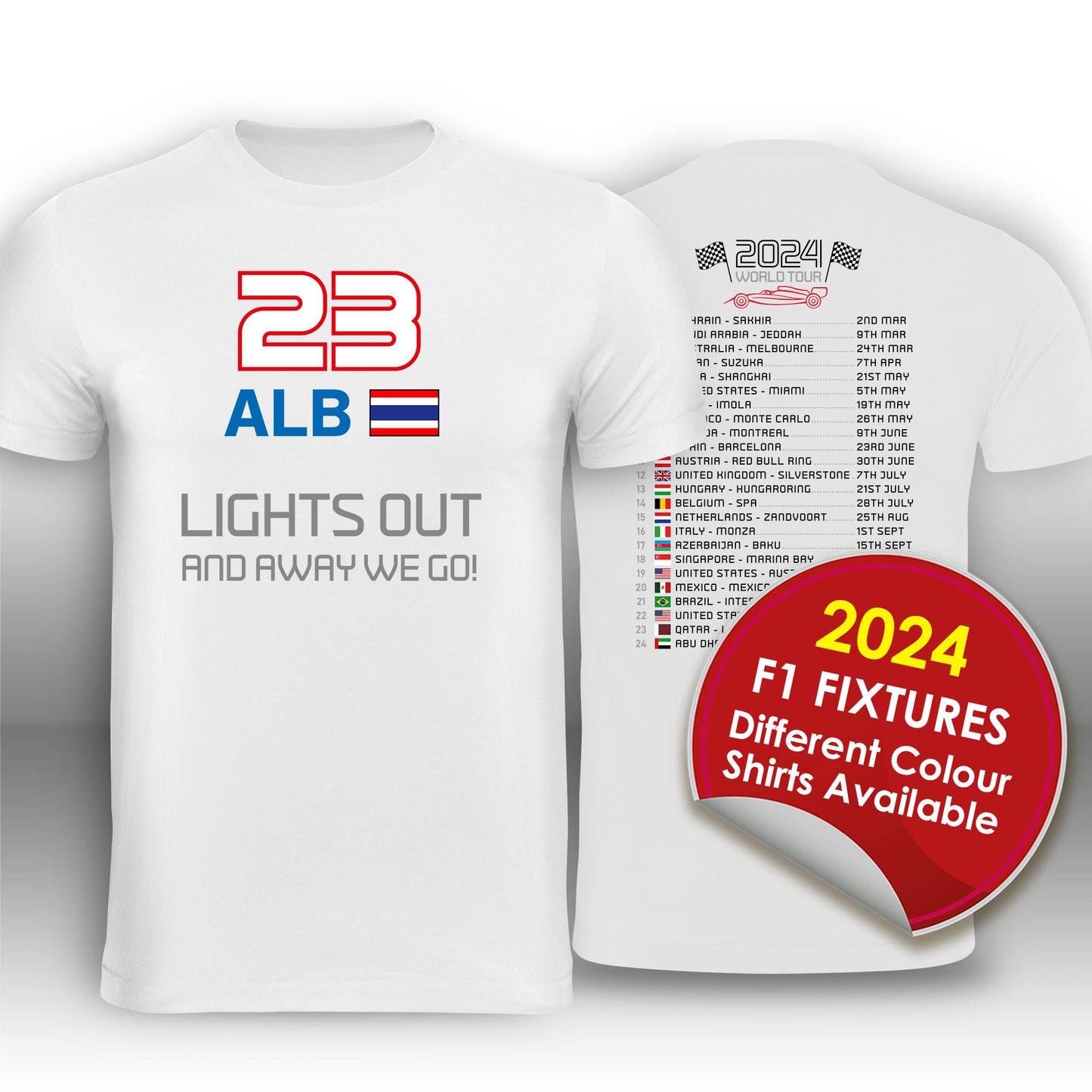 Alexander Albon Formula 1 2024 Calendar T-Shirt