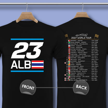 Alexander Albon 2027 Race Calendar Formula 1 F1 T-Shirt