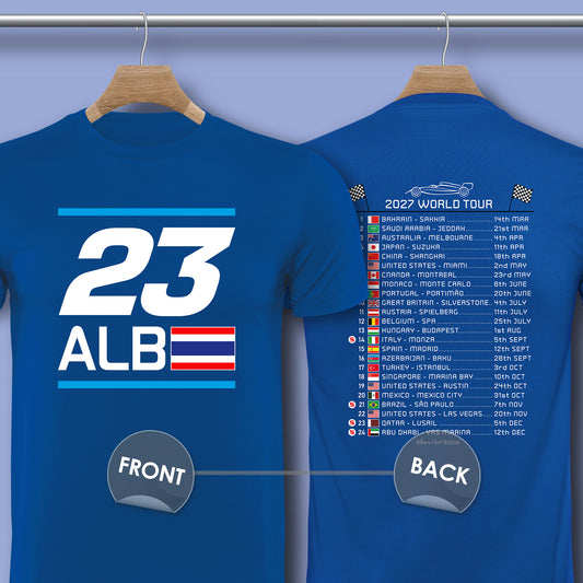Alexander Albon 2027 Race Calendar Formula 1 F1 T-Shirt